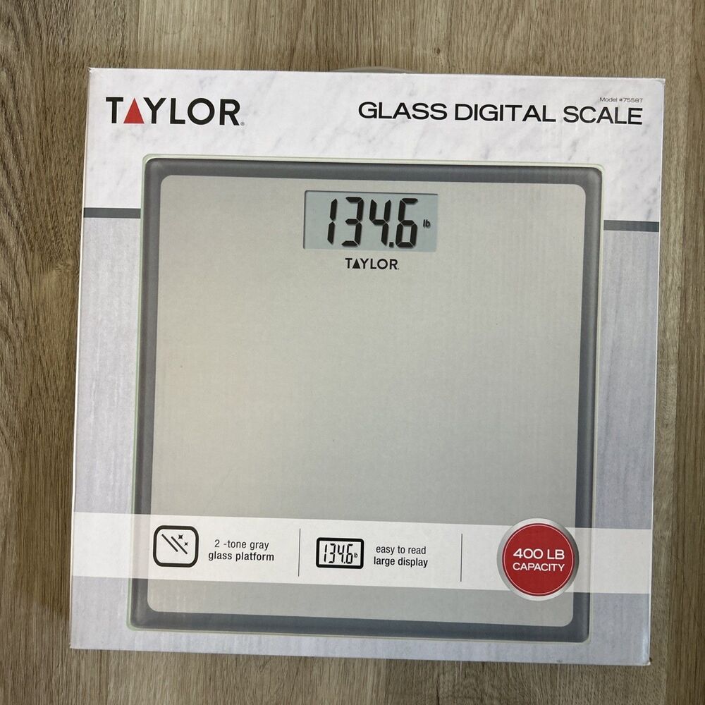 Taylor Digital Display Scale Glass Bodyweight 7558 Home Bathroom 400 lb Limit